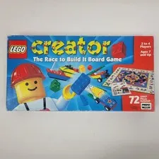 LEGO CREATE-IT Race to Build It Board Game 03093 RoseArt Missing Some Legos