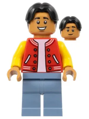 LEGO® Minifigure Super Heroes sh0893 Ned Leeds Red and Yellow Letter Jacket Sand