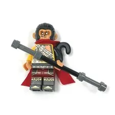 LEGO Monkie Kid Minifigure mk029 Evil Macaque - Gold And Dark Red Amor, Red Cape