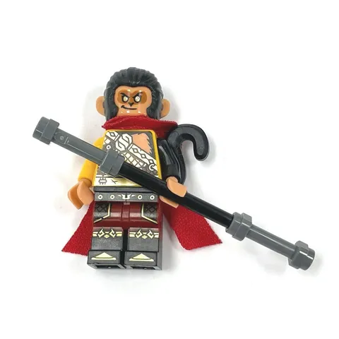 LEGO Monkie Kid Minifigure mk029 Evil Macaque - Gold And Dark Red Amor, Red Cape