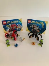 LEGO Atlantis: 8056 Monster Crab Clash + 8057 Wreck Raider COMPLETE - NO BOXES
