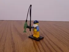 Lego Series 3 (8803) Fisherman - Complete (2013) Rod & Fish