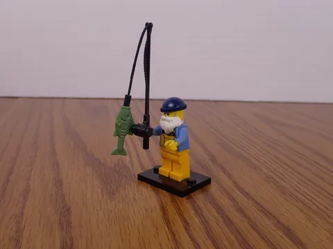Lego Series 3 (8803) Fisherman - Complete (2013) Rod & Fish