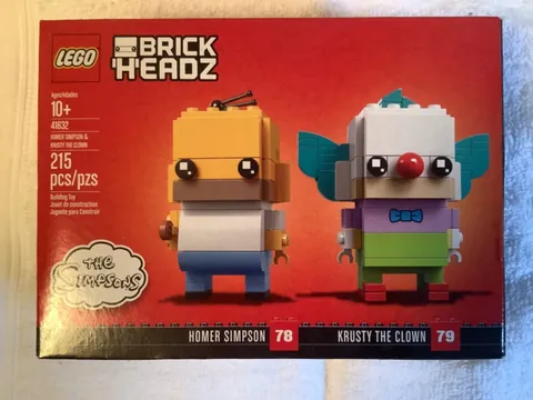 LEGO BRICKHEADZ (41632) Homer Simpson & Krusty the Clown BRAND NEW and SEALED