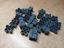 LEGO LOT 30 DARK BLUISH GRAY 2X2 BRICK WITH GROOVES CHANNELS AXLE HOLE #90258