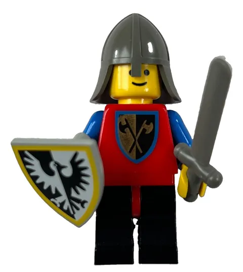 LEGO Minifigure Crusader Axe Maiden’s Cart 6023 Lion Knights Sword Shield EUC