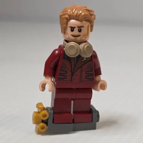 LEGO Star Lord Minifigure Dark Red Jacket Goggles Guardians Galaxy