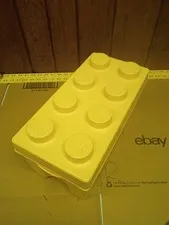 LEGO Storage Brick Case 8 Stud Large Yellow Container Plastic Bin Box EMPTY 14x7