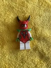 LEGO Minifigure Red Horned Mask w/ Green Armor & Accents