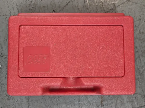 Vintage Lego Carrying Case w/ handle Flip Top Red Storage Box MADE in USA 11x7"