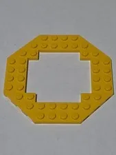 LEGO Plate Yellow ● 10 X 10 Octagonal 6 X 6 Open Center ● 6063 ● QTY 1