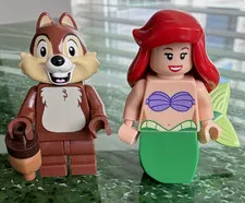 LEGO Disney Minifigures Ariel & Chip Minifigure Lot of 2 Plastic Age 5+