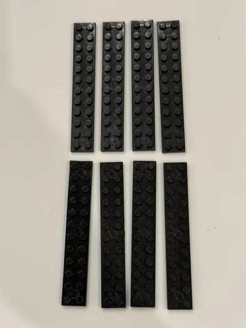 Lot of 8 Genuine LEGO Black 2x12 2445 Plate Building Bricks Flat Base Parts
