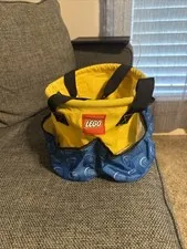 LEGO Storage Big Bucket 5006261 Yellow Blue Collapsible Organizer Toy Bin