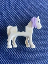 White Lego Horse With Purple Ribbon