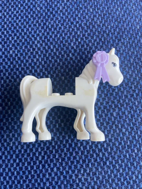 White Lego Horse With Purple Ribbon