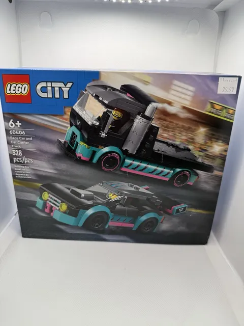 LEGO City Racing Race Car & Car Carrier Truck Set 60406 328pcs Age 6+