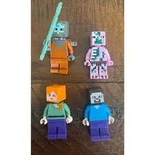 Lot of 4 LEGO Minecraft Mini Figures AS PICTURED
