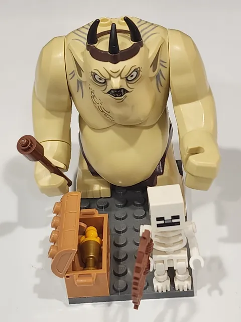 LEGO Goblin King Minifigure The Hobbit 137J2 Skeleton, Cube Skull, Bow, Case