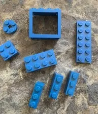 Lego Rare Medium Blue Color Piece Lot. Used