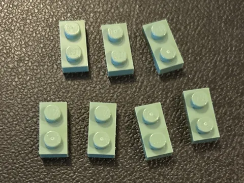 Lego Replacement Parts 3023 Lot 7 Pieces 1x2 Plate Sand Green