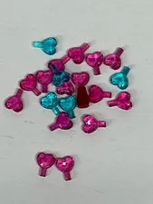 Lot Of LEGO Friends Accessories Trans Dark Pink Light Blue Jewel Heart Shaped