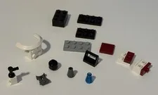 Small Mixed Lot of 17 Pieces Lego Bricks Variety Sizes Shapes Colors Unique
