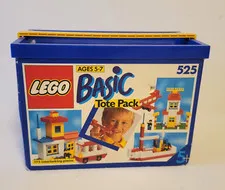 Vintage Lego Basic Tote Pack Box 525 With Handle EMPTY BOX 1990
