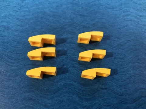 LEGO PART 11477 SLOPED CURVED TOP BOW TILES 1x2 6 PIECES (YELLOW)