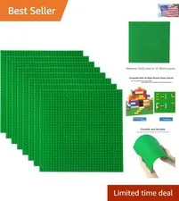 Classic Building Plates Set - 10x10in Green Baseplates for Endless Creativity