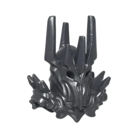 LEGO - Minifig, Helmet Mask with Shoulder Armor & Long Spikes - Pearl Dark Gray