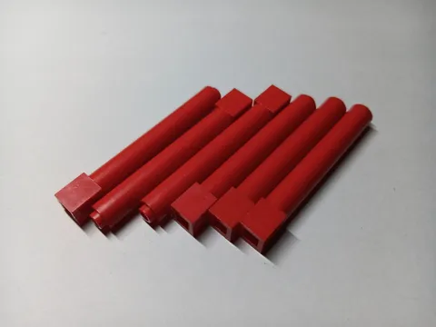 LEGO BULK LOT OF 6 RED SOLID SUPPORT PILLARS 1X1X6  #43888