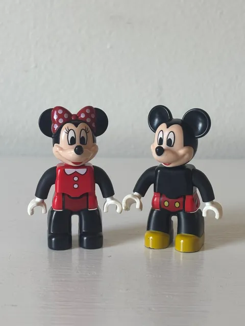 LEGO DUPLO Mickey & Minnie figures, classic black red, Disney toys- lot of 2