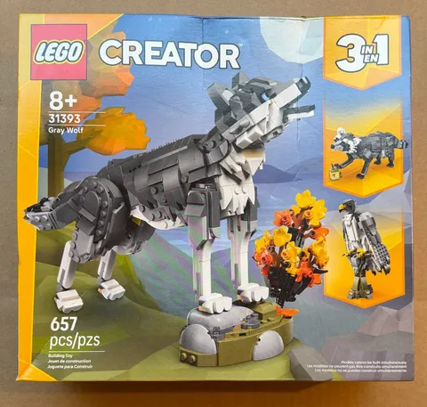 LEGO Creator 3 in 1 - Gray Wolf - 31393 - 657 PCS - NEW IN BOX - SEE PICTURES