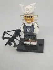 Custom Lego japanese White  Samurai with  crossbow  m34
