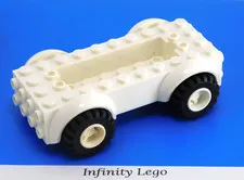 LEGO White Vehicle Base 5x10x2.5 Mudguard & Car Wheels White Rims (11650)