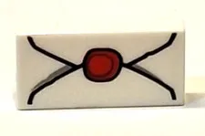 LEGO Harry Potter 6299836 Tile 1 x 2 White Envelope w/ Wax Seal Pattern