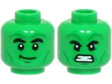 LEGO Marvel Super Heroe Hulk Head Printed on both Sides Minifigure 3626pb3705#
