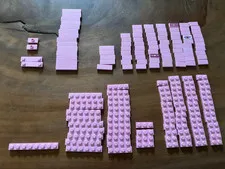 LEGO Bright Pink Plate Tile Lot 167 Pc 1x2 1x4 2x8 Mixed Genuine LEGO Parts