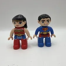 LEGO Duplo Wonder Woman Figure DC Comics Superhero Girl Red Blue W Superman!
