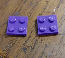 LEGO Purple 2x2 Bricks & Blocks Plastic Loose Pieces Lot of 2 (2 Pieces)