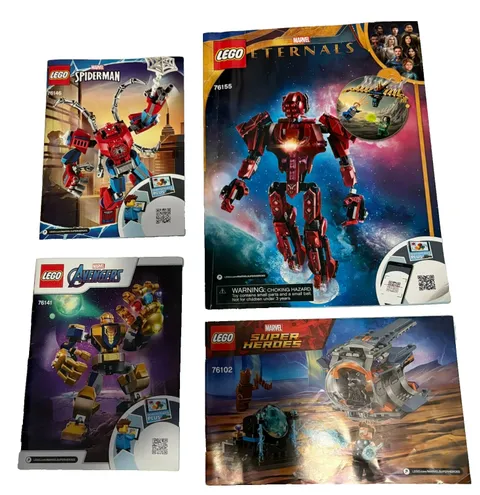 Assorted Lego Marvel Superhero Instruction Manuals Avengers Spiderman Eternals..