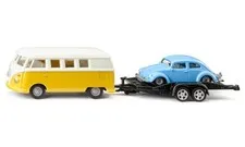 2567, VW T1 Samba with transport trailer and VW Beetle, 150, metal/pla...