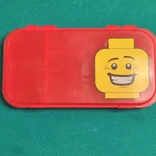 *Used* LEGO Minifigure Storage Case Red/Yellow 3-Compartment Plastic Box 499307