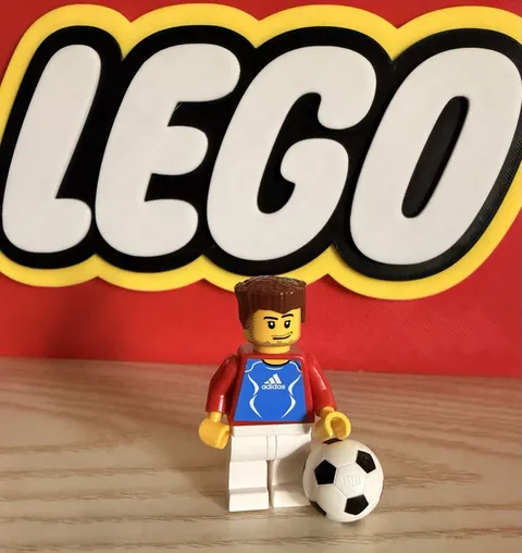 Lego Adidas Soccer Player Minifigure With Soccer Ball Accessory