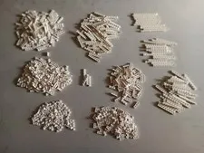 LEGO BULK LOT OF 820 WHITE FLAT PLATES 1X1 1X2 1X3 1X4 1X5 1X6 1X8 1X10 1X12