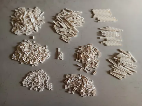 LEGO BULK LOT OF 820 WHITE FLAT PLATES 1X1 1X2 1X3 1X4 1X5 1X6 1X8 1X10 1X12