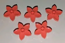 Lego Duplo Lot Of 5 CORAL Flowers Piece Plant Flower With Stud Pieces Part #6510