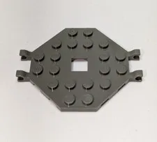 LEGO Dark Gray Plate 6 x 6 Octagonal Open Center 4 Clips 6285 10040 6274 6286