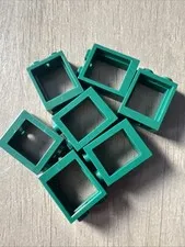 LEGO 60592 Dark Green Window 1 x 2 x 2 Flat Front - 7 Pieces